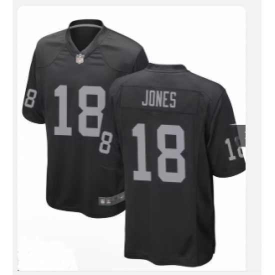 Men & Women & Youth Las Vegas Raiders #18 Jones Black 2024 Draft F.U.S.E. Vapor Football Stitched Jersey->las vegas raiders->NFL Jersey